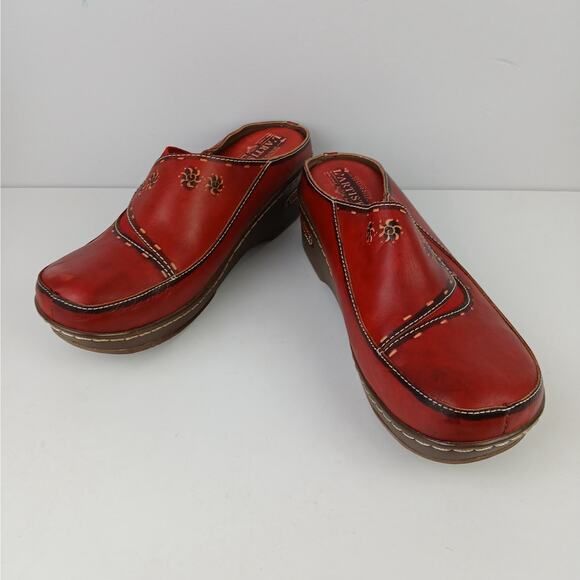 L'Artiste by Spring Step SZ 40/9 Chino Clogs Red NEW - Picture 4 of 9